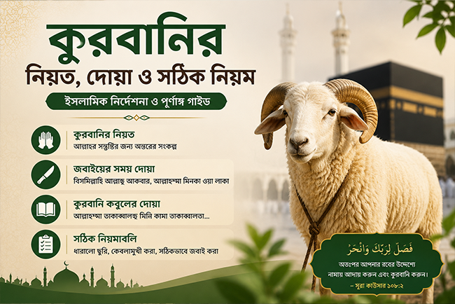 কুরবানির নিয়ত ও দোয়া